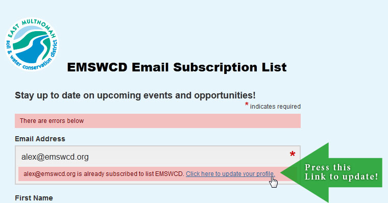 updating email preferences