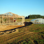 framing the barn at Headwaters