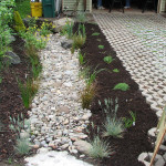 rain garden and permeable driveway