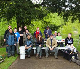 volunteers pause for a group picture